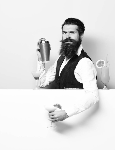 funny handsome bearded barman - Fotó, kép