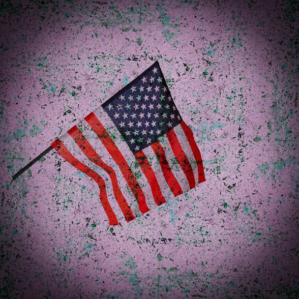 Pared grunge abstracta con bandera americana. Fondo rayado
 - Foto, imagen