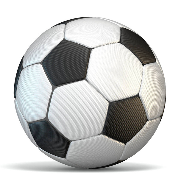 Futbol, futbol topu 3d render illüstrasyon izole beyaz arka plan üzerinde - Fotoğraf, Görsel