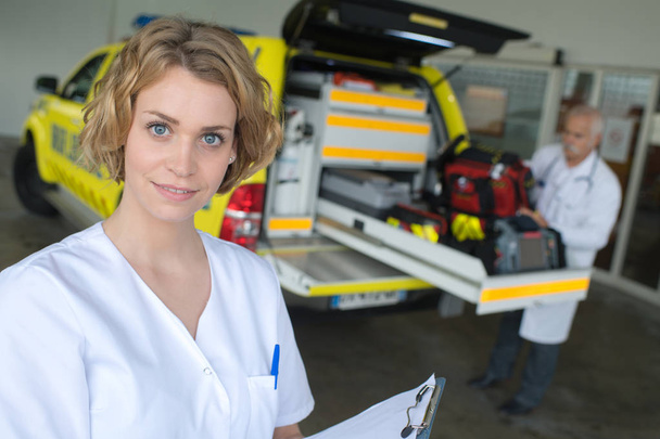 ambulance service and doctors - Fotoğraf, Görsel