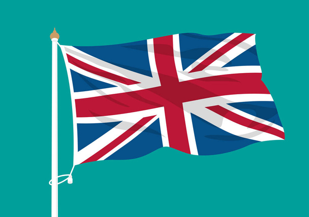 Verenigd Koninkrijk vector vlag wapperend in de hemel - Vector, afbeelding