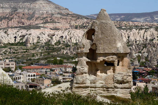 Ruins of ancient cave house,typical for Cappadocia in Goreme,Turkey,Central Anatolia - Foto, Bild