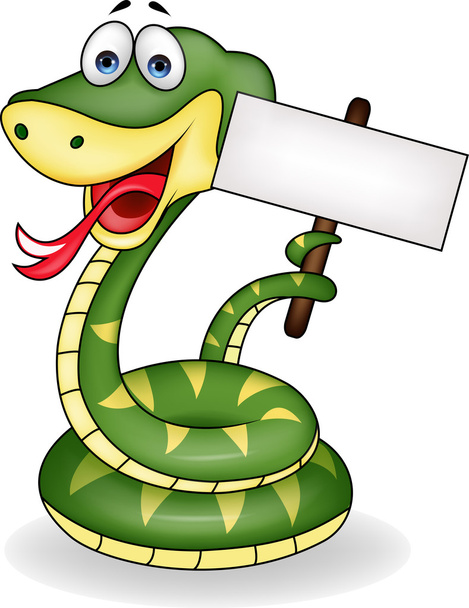 boş işareti ile komik yılan - Vektör, Görsel