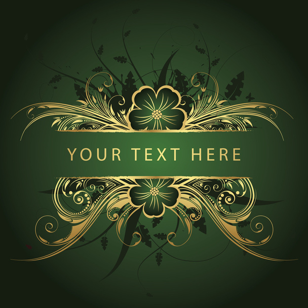 Golden frame for text - Wektor, obraz