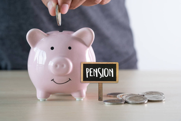 Positive  pension Happiness money saving for Retirement financial - Foto, imagen
