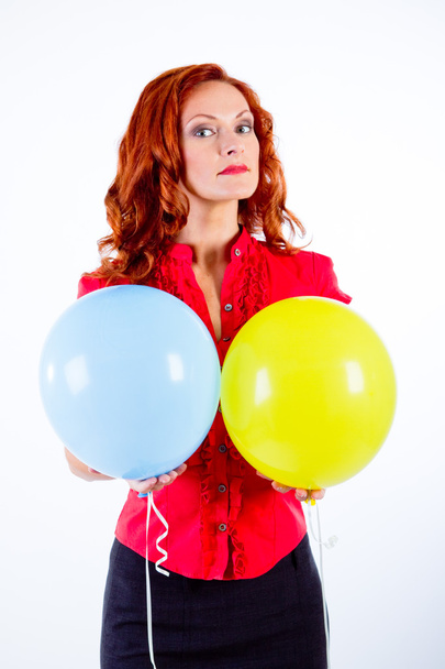 Lady with balloons - Фото, изображение