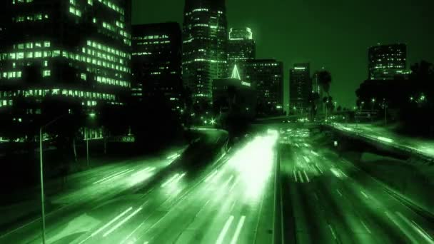 Timelapse del tráfico nocturno en el centro de Los Ángeles
 - Metraje, vídeo