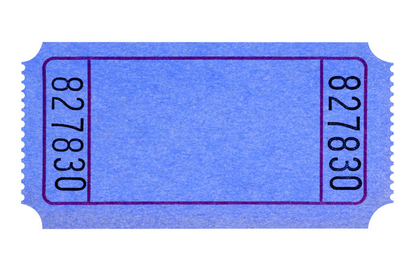 Порожній синій квиток ізольований на білому тлі
. - Фото, зображення