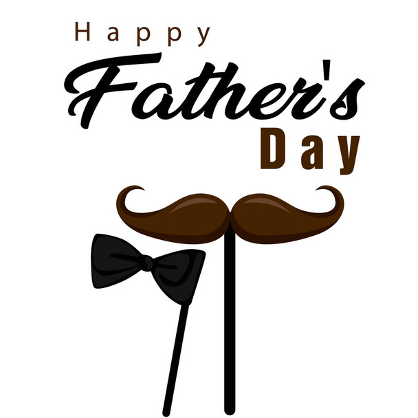 Happy Father's Day Party Mustache Tuxedo Mask Background Vector Image - Vector, imagen