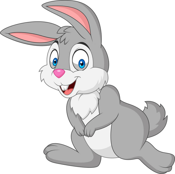 Dibujos animados conejo feliz aislado sobre fondo blanco
 - Vector, imagen