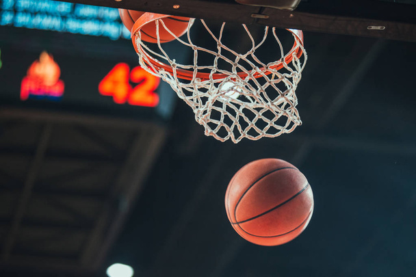 Basketball hoop, basketball scoring in the stadium - Fotografie, Obrázek
