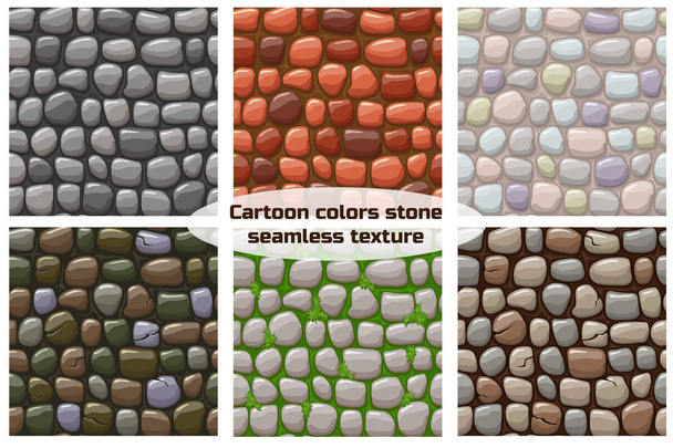 cartoon stone texture, vector seamless background - Vector, Image
