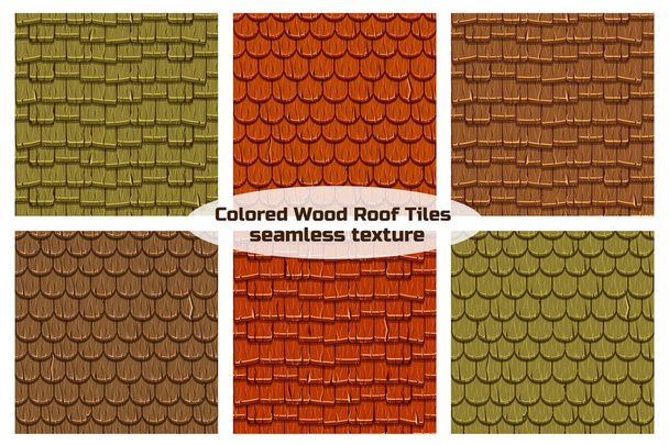 Seamless Old Wood Roof Tiles - Vector, Image