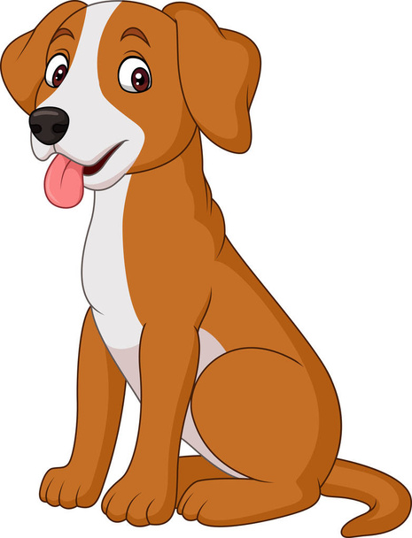 Cute dog cartoon isolated on a white background - Vecteur, image