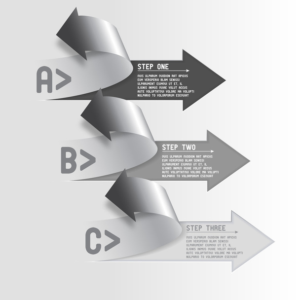 Three step arrows - Vector, Image