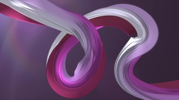 weiche Farben 3d gekrümmte lila Marshmallow Seil Süßigkeiten nahtlose Schleife abstrakte Form Animation Hintergrund neue Qualität universelle Bewegung dynamisch animierte bunte fröhliche Videoaufnahmen - Filmmaterial, Video