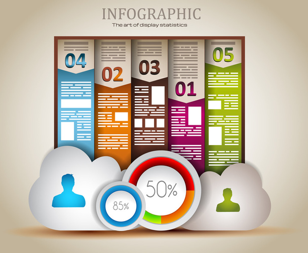 Infographic elements - Cloud and Technology - Вектор,изображение
