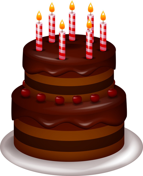 pastel de cumpleaños - Vector, Imagen
