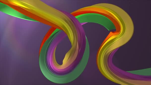 Jemné barvy 3d zakřivené rainbow marshmallow lano candy bezešvé smyčka abstraktní tvar animace pozadí nové kvalitní univerzální pohyb dynamické animované barevné radostné videozáznam - Záběry, video
