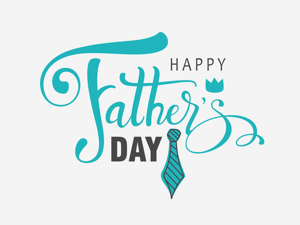 Κομψή σχεδίαση με σετ γραβάτα και κομψό κείμενο για την ημέρα του ευτυχής πατέρας. - Διάνυσμα, εικόνα