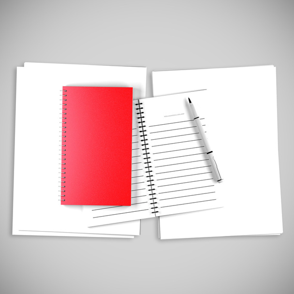 Blank red Organize Book For write - Fotoğraf, Görsel