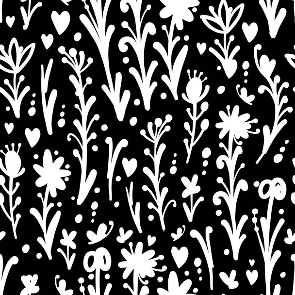 Floral seamless pattern, sketch for your design - Vektör, Görsel