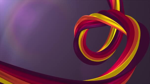 Yumuşak renkler 3d eğri gökkuşağı hatmi ip şeker sorunsuz döngü soyut şekil animasyon arka plan yeni kalite evrensel hareket dinamik animasyonlu renkli neşeli video görüntüleri - Video, Çekim