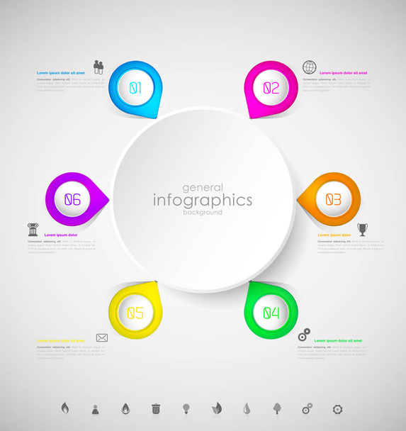 Abstract infographic template with bubbles and steps for your own text. - Διάνυσμα, εικόνα