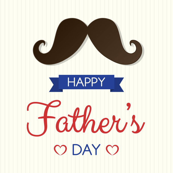 Happy Father's Day - funny background with mustache and greeting. Vector. - Vektor, kép