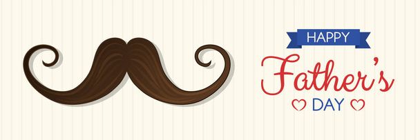Father's Day - banner with funny mustache. Vector. - Вектор, зображення