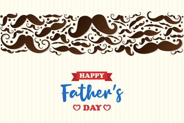 Father's Day - poster with funny mustaches. Vector. - Vettoriali, immagini