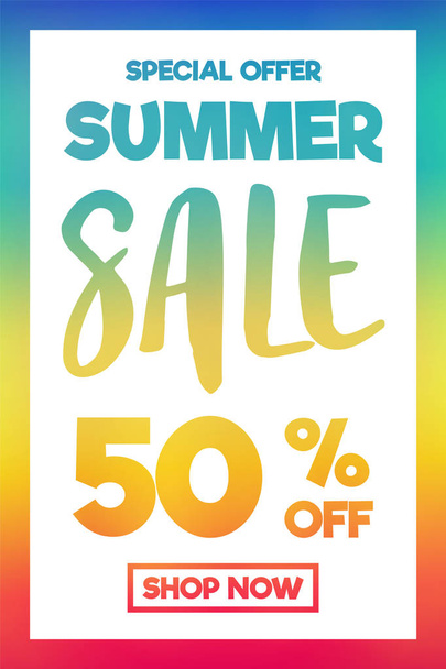 Concept of colourful poster for Summer Sale. Vector. - Vecteur, image