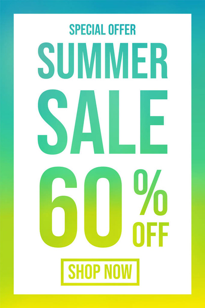 Multicoloured poster for Summer Sale. Vector. - Vector, Imagen