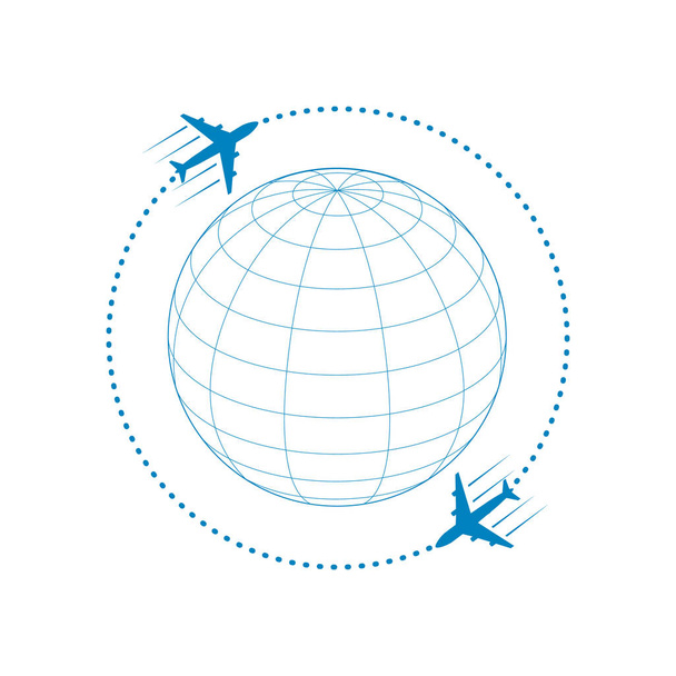 letadlo a Globus - Vektor, obrázek
