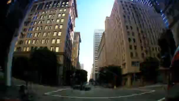 z pohledu timelapse s fisheye jízdy v centru města la - Záběry, video