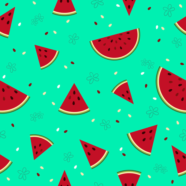 Colorato anguria fresca frutta senza soluzione di continuità modello estate sfondo formato vettoriale
 - Vettoriali, immagini