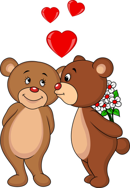 αρκούδα φιλιά - Διάνυσμα, εικόνα