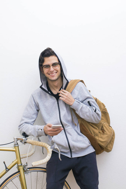 casual style student with mobile phone - Foto, immagini