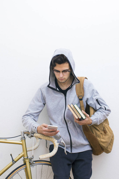 casual style student with mobile phone - Photo, Image