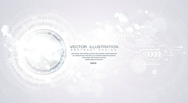 Technology background and abstract digital tech circle with various technological elements. Vector illustration. Light color background. - Vector, Image