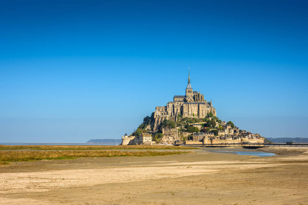 Mont Saint Michel monastery abbey on the island in Normandy, Northern France - Zdjęcie, obraz