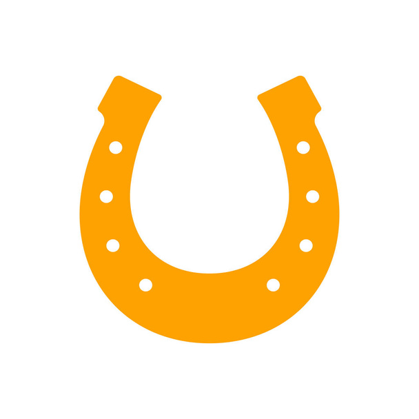 horseshoe, simple icon on white background.  symbol of good luck. vector flat illustration. - Vektör, Görsel