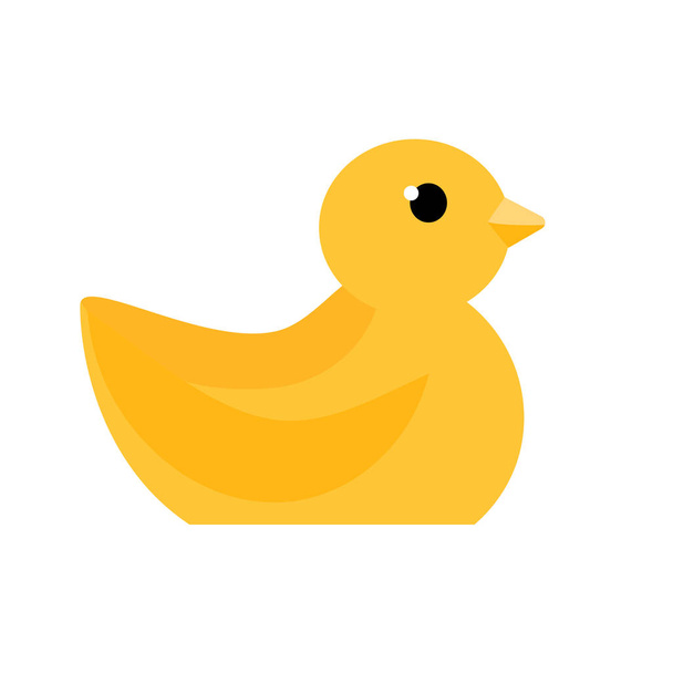 Rubber Duck toy flat icon. Cute bath baby toy silhouette. Vector illustration - Wektor, obraz