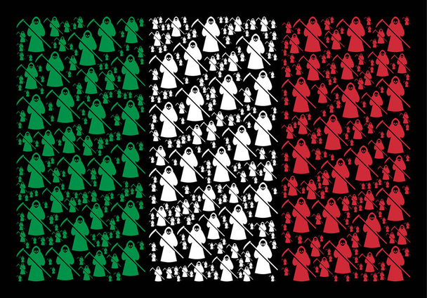 Itália Bandeira Mosaico da Morte Artigos citemáticos
 - Vetor, Imagem