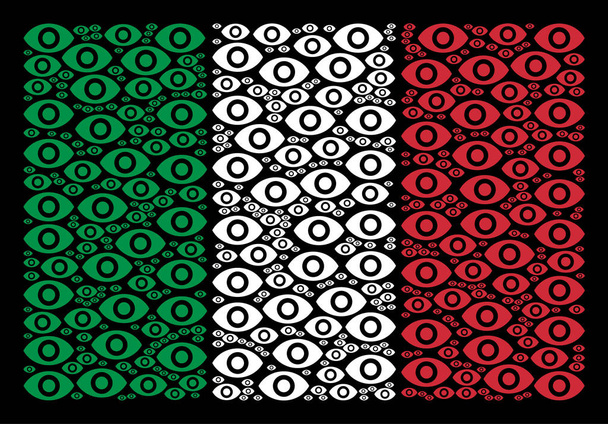 Bandeira italiana Mosaico dos ícones dos olhos
 - Vetor, Imagem