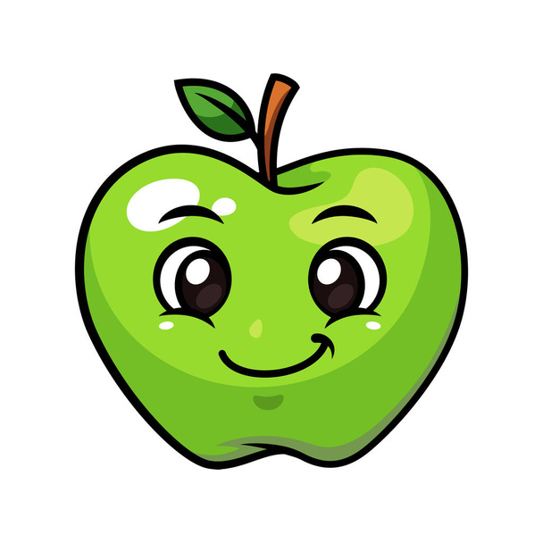 Groene appel fruit vector - Vector, afbeelding