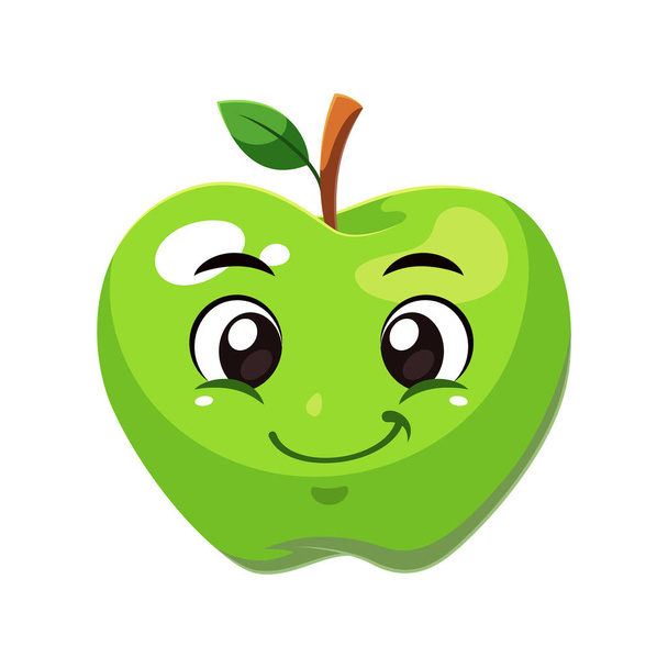 Yeşil elma meyve vektör - Vektör, Görsel