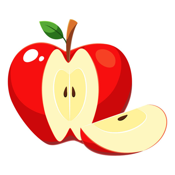 Manzana fruta vector ilustración - Vector, imagen