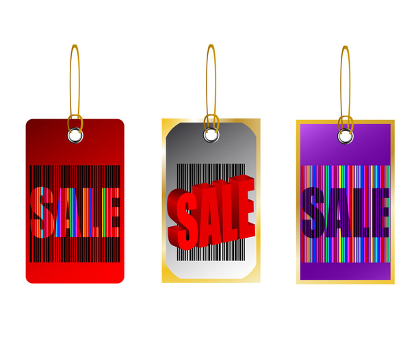 Price Tags banner sale bar code barcode vector illustration - Vector, Image