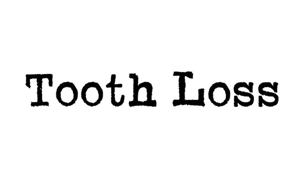The word Tooth Loss from a typewriter on a white background - Photo, Image